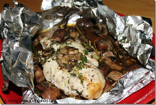 Chicken Breast Baked in a Bag with Mushrooms, Butter and Thyme (666)